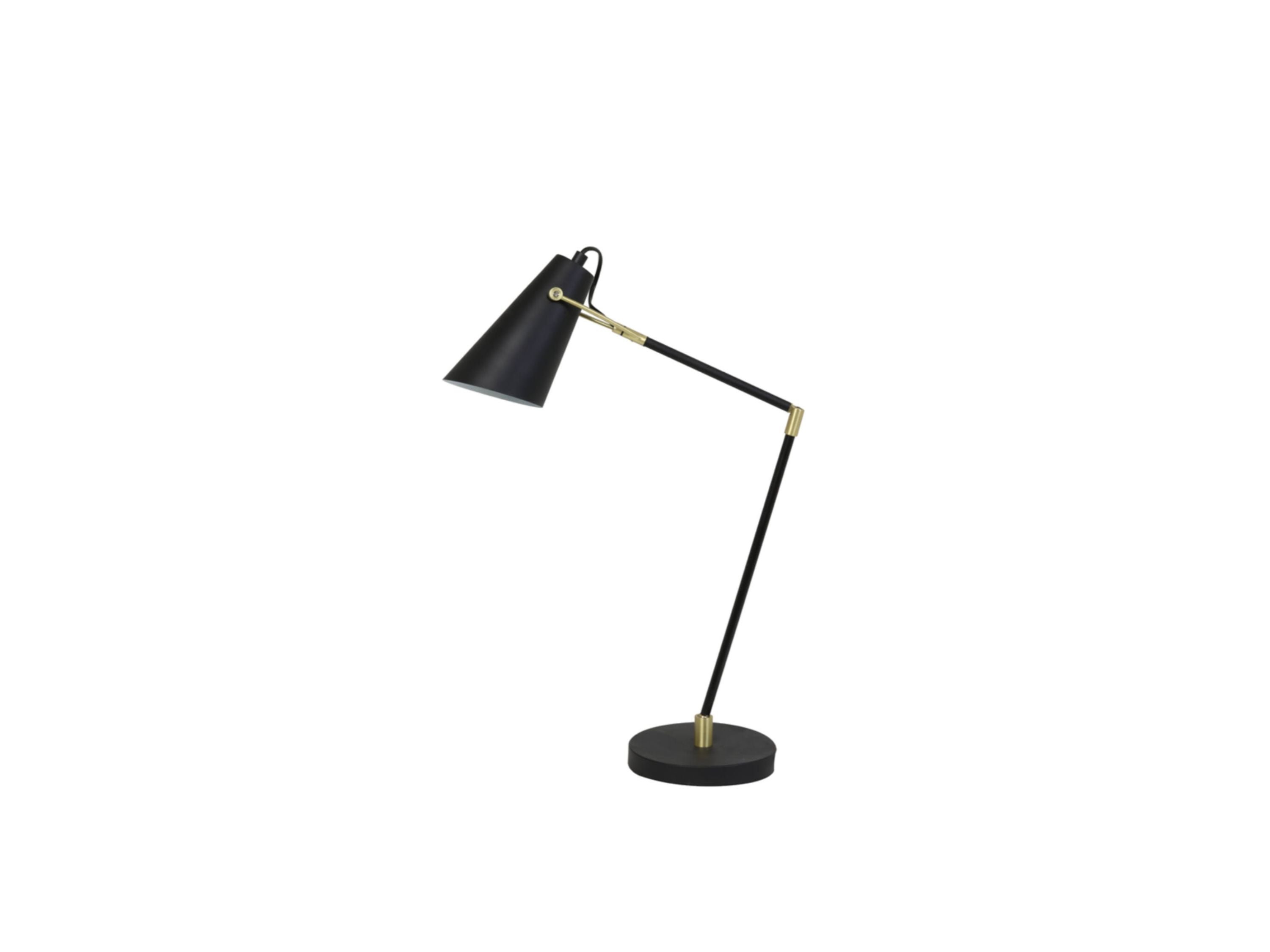 Desk Lamp: BORRE Black+Matt Gold/Shiny White