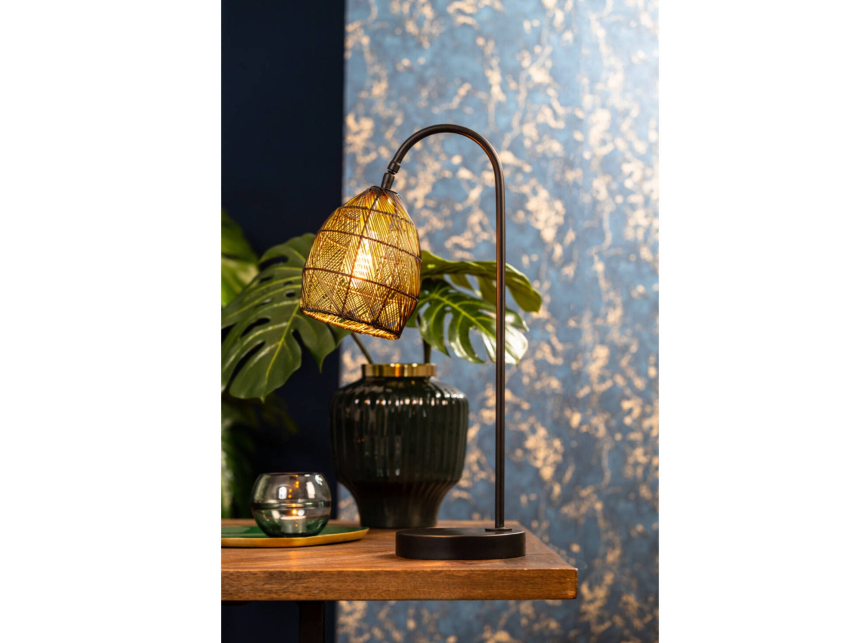Table Lamp: MEYA Matt Black+Gold