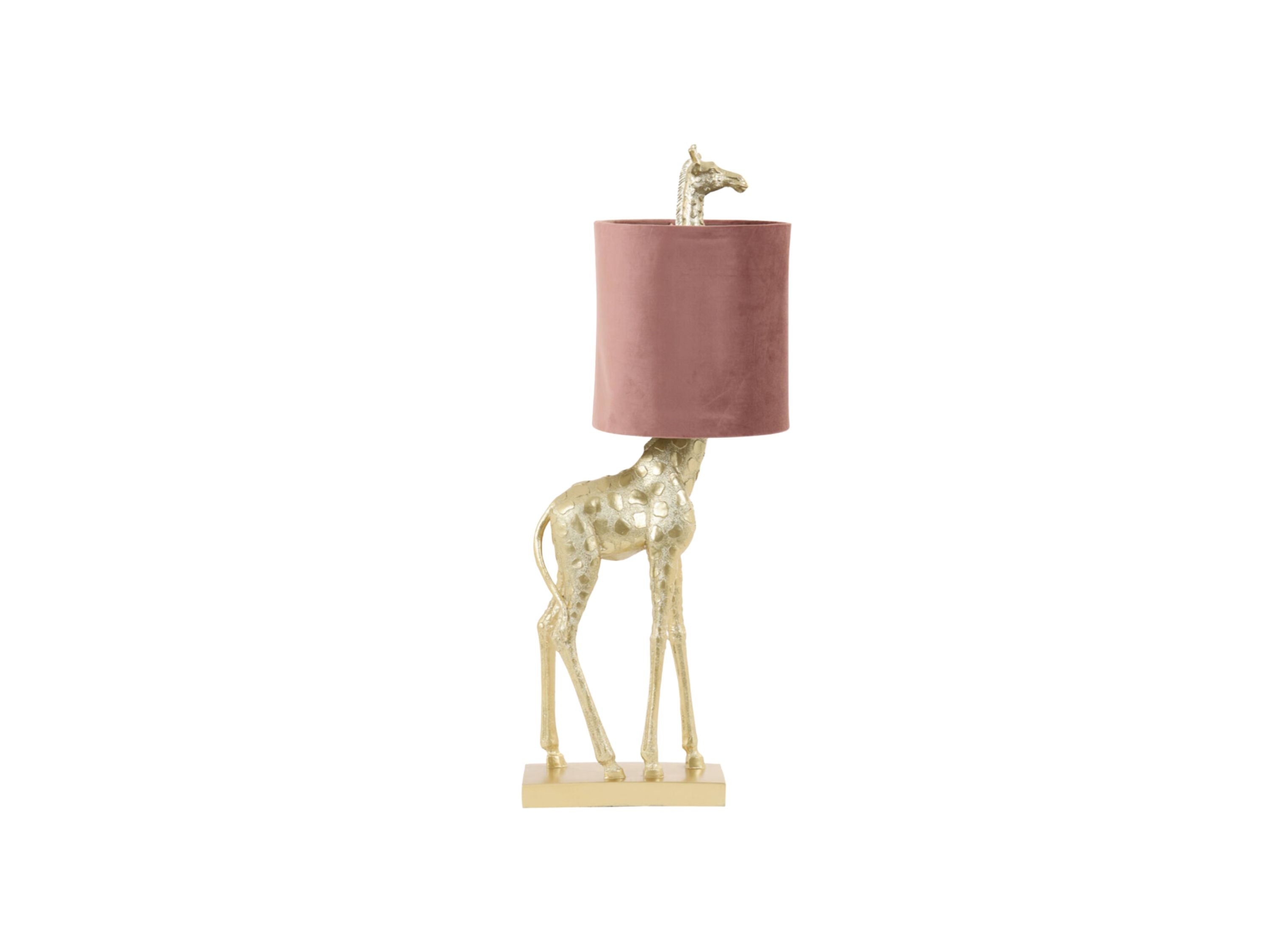 Table Lamp: GIRAFFE Gold+Velvet Old Pink