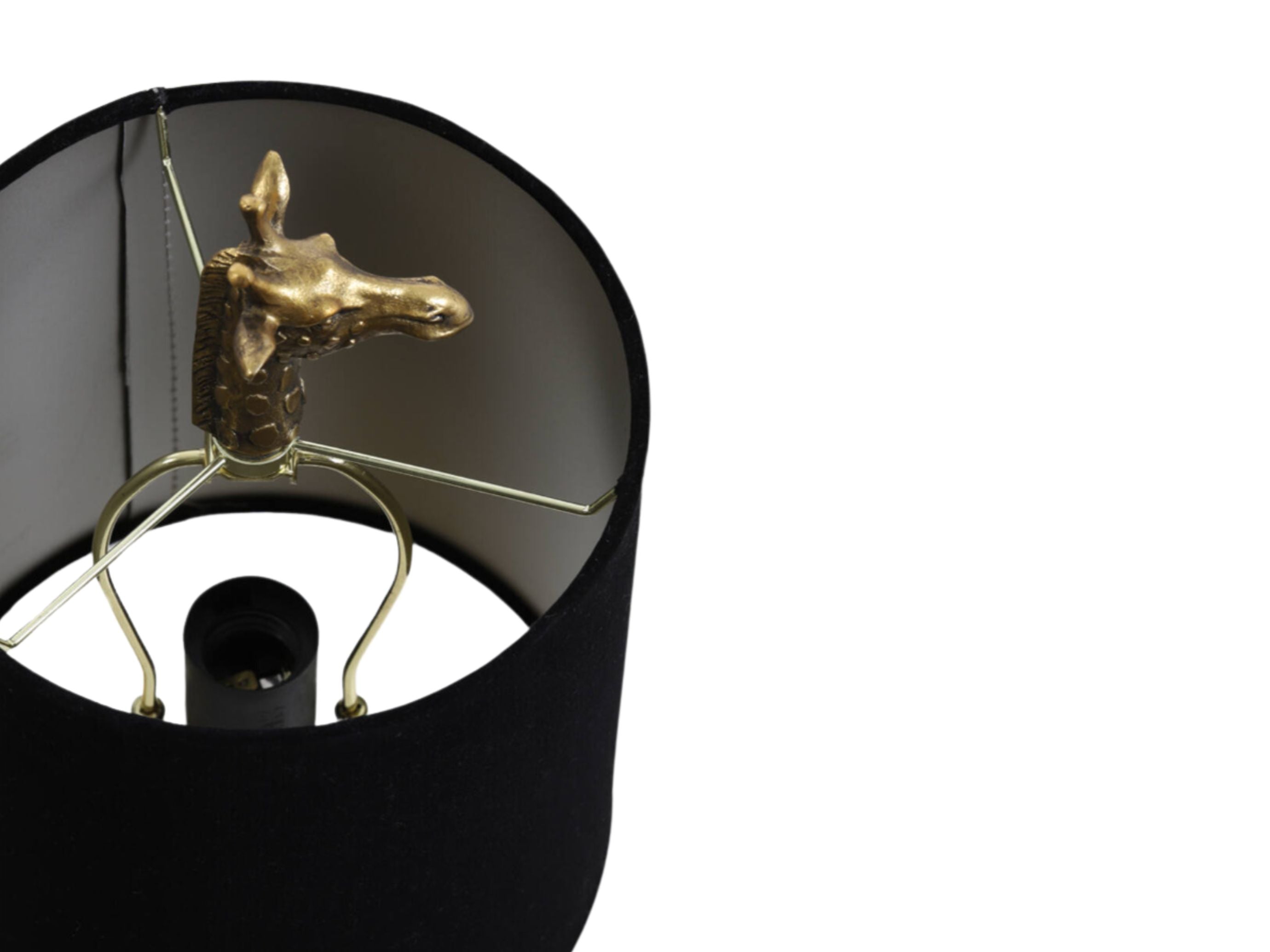 Table Lamp: GIRAFFE Antique Bronze+Velvet Black