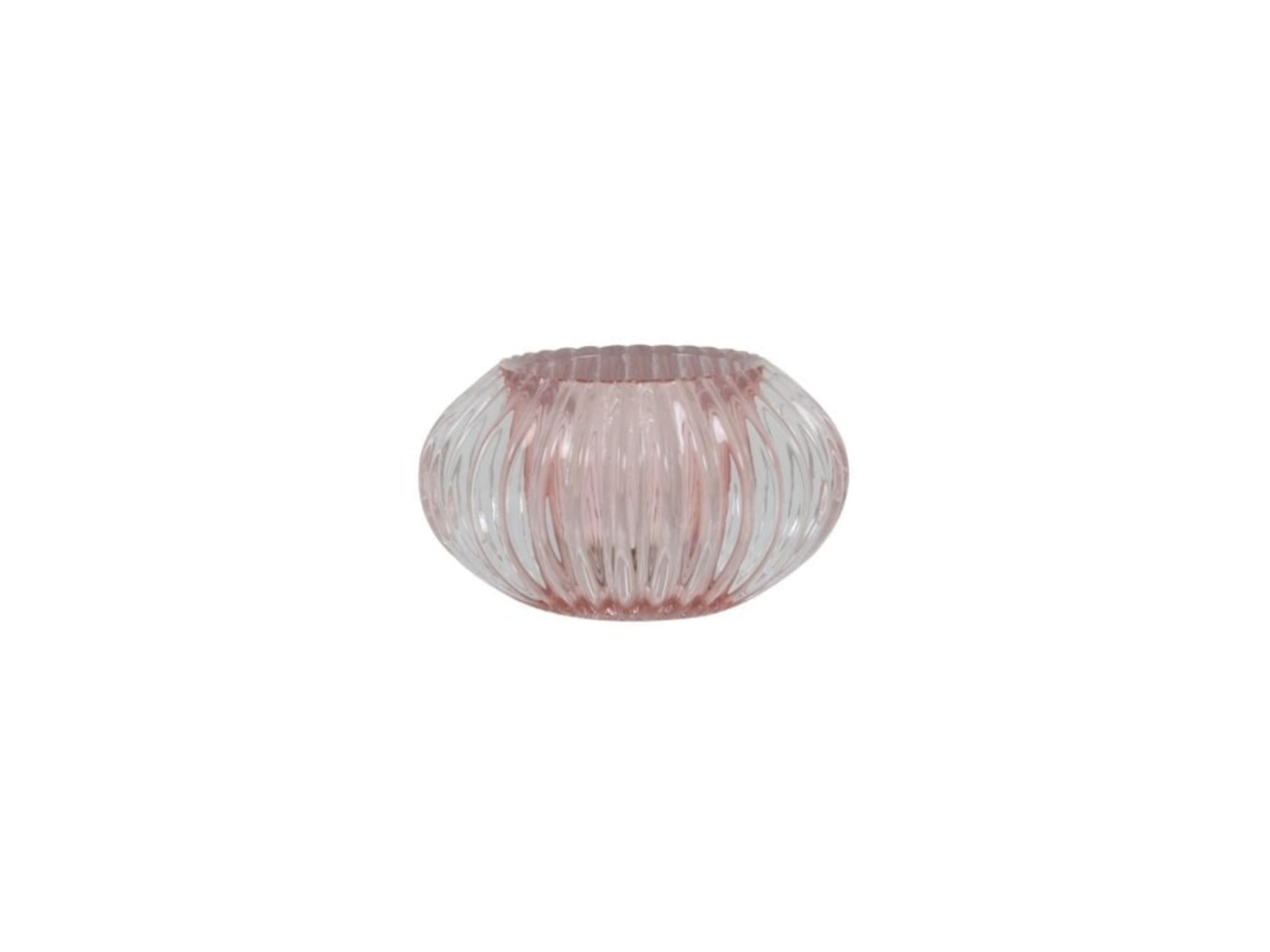 Tealights: Pertu Clear Glass and Light Pink