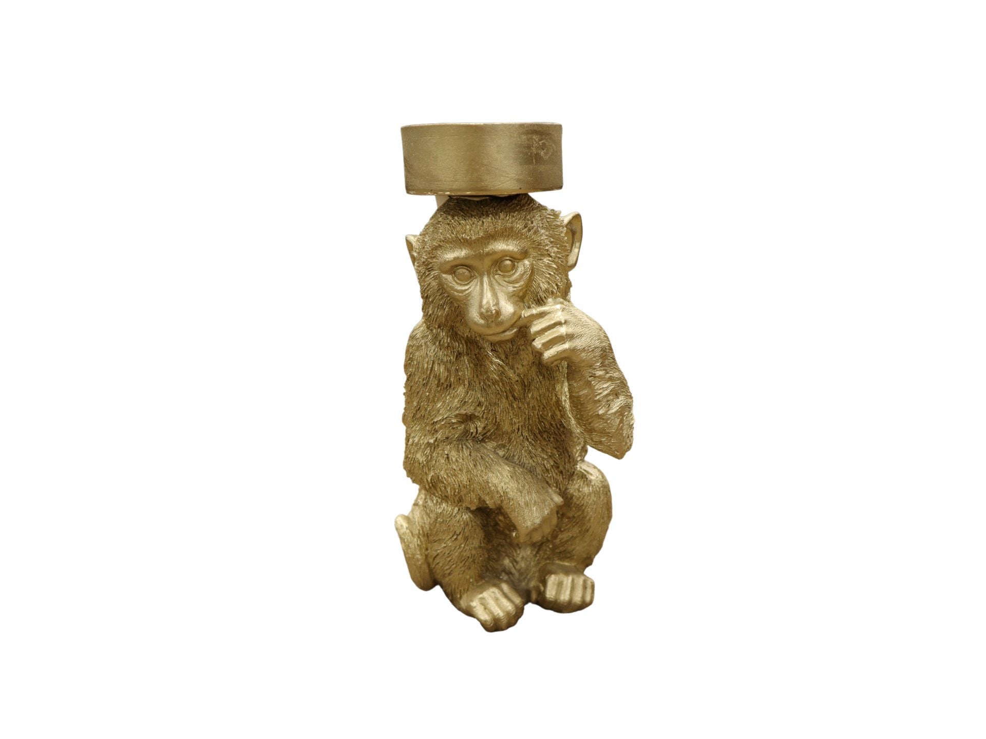 Monkey: Gold Candle Holder