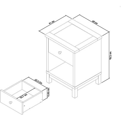 Atlanta Oak 1 Drawer Nightstand