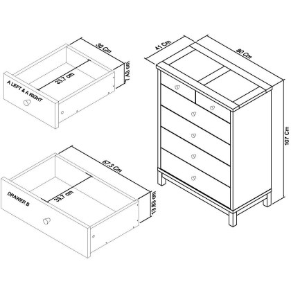 Atlanta Oak 4+2 Drawer Chest