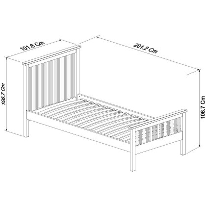 Atlanta Oak High Footend Bedstead Single 90cm