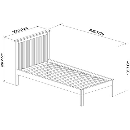 Atlanta Two Tone Low Footend Bedstead Single 90cm