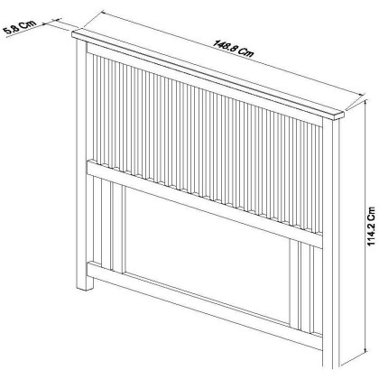 Atlanta White Headboard Double 135cm