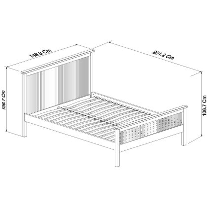 Atlanta White High Footend Bedstead Double 135cm Atlanta White High Footend Bedstead Double 135cm