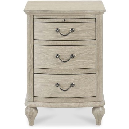 Bordeaux Chalk Oak 3 Drawer Nightstand Bordeaux Chalk Oak 3 Drawer Nightstand