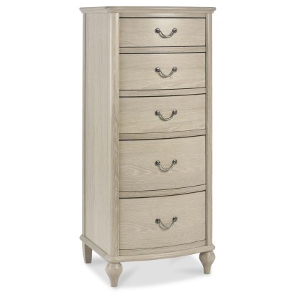 Bordeaux Chalk Oak 5 Drawer Tall Chest