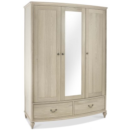 Bordeaux Chalk Oak Triple Wardrobe