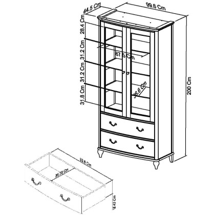 Bordeaux Chalk Oak Display Cabinet Bordeaux Chalk Oak Display Cabinet