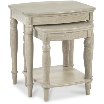 Bordeaux Chalk Oak Nest Of Lamp Tables