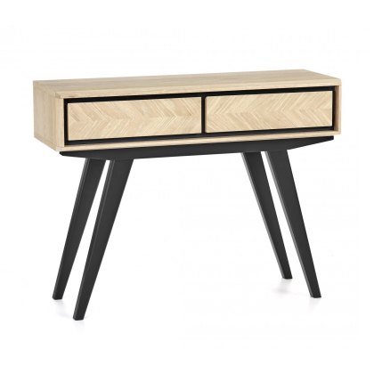 Brunel Chalk Oak & Gunmetal Console Table With Drawers Brunel Chalk Oak & Gunmetal Console Table With Drawers