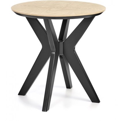 Brunel Chalk Oak & Gunmetal Lamp Table - Circular Brunel Chalk Oak & Gunmetal Lamp Table - Circular