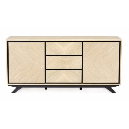 Brunel Chalk Oak & Gunmetal Wide Sideboard Brunel Chalk Oak & Gunmetal Wide Sideboard