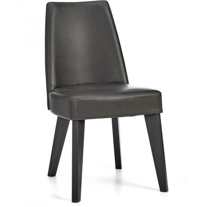 Brunel Gunmetal Upholstered Fixed Chair - Grey Bonded Leather (Pair) Brunel Gunmetal Upholstered Fixed Chair - Grey Bonded Leather (Pair)