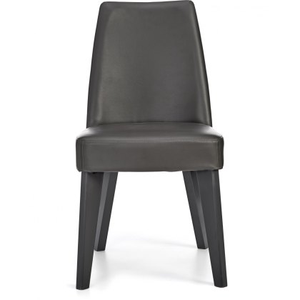 Brunel Gunmetal Upholstered Fixed Chair - Grey Bonded Leather (Pair) Brunel Gunmetal Upholstered Fixed Chair - Grey Bonded Leather (Pair)