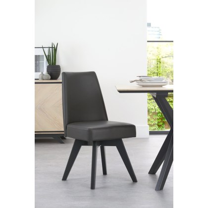 Brunel Gunmetal Upholstered Swivel Chair - Grey Bonded Leather (Single) Brunel Gunmetal Upholstered Swivel Chair - Grey Bonded Leather (Single)