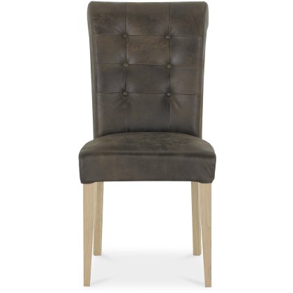 Chartreuse Aged Oak - Bonded Leather Chair (Single)