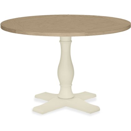 Chartreuse Aged Oak & Antique White Circular Table Chartreuse Aged Oak & Antique White Circular Table