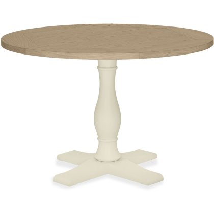 Chartreuse Aged Oak & Antique White Circular Table Chartreuse Aged Oak & Antique White Circular Table