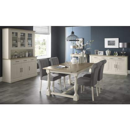 Chartreuse Aged Oak & Antique White Dining Set A - Table & 4 Chairs Chartreuse Aged Oak & Antique White Dining Set A - Table & 4 Chairs