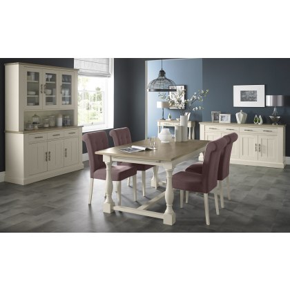 Chartreuse Aged Oak & Antique White Dining Set E - Table & 4 Chairs Chartreuse Aged Oak & Antique White Dining Set E - Table & 4 Chairs