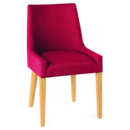 Ella Oak Scoop Back Chair - Red Fabric (Single) Ella Oak Scoop Back Chair - Red Fabric (Single)