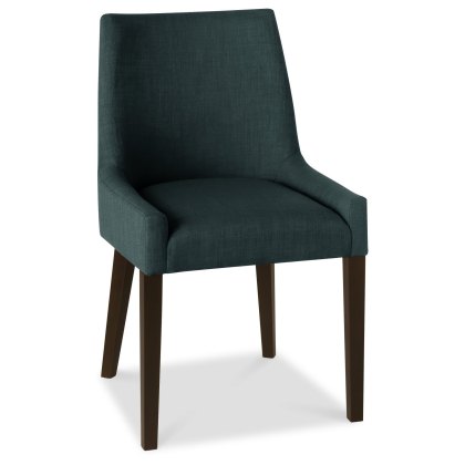 Ella Walnut Scoop Back Chair - Charcoal (Single) Ella Walnut Scoop Back Chair - Charcoal (Single)
