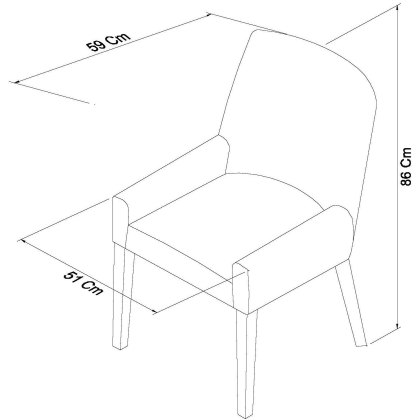 Ella Walnut Scoop Back Chair - Red (Pair)