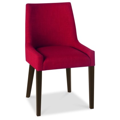 Ella Walnut Scoop Back Chair - Red (Single) Ella Walnut Scoop Back Chair - Red (Single)