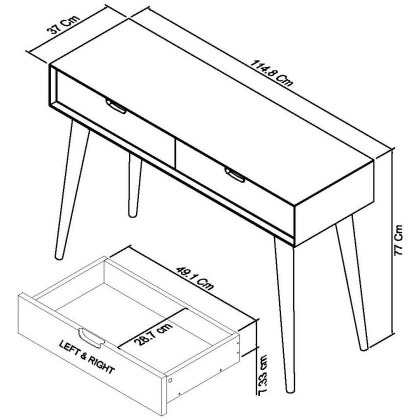 Oslo Oak Console Table With Drawer