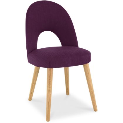 Oslo Oak Upholstered Chair - Plum Fabric (Single) Oslo Oak Upholstered Chair - Plum Fabric (Single)