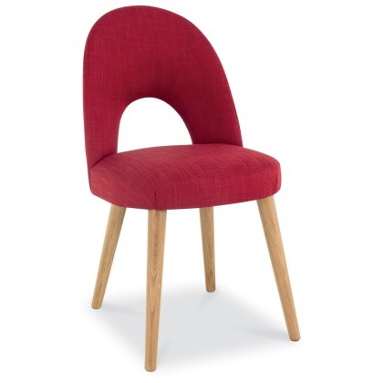 Oslo Oak Upholstered Chair - Red Fabric (Pair) Oslo Oak Upholstered Chair - Red Fabric (Pair)
