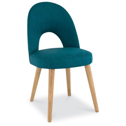 Oslo Oak Upholstered Chair - Teal Fabric (Pair) Oslo Oak Upholstered Chair - Teal Fabric (Pair)
