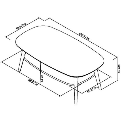 Oslo Walnut Coffee Table With Shelf