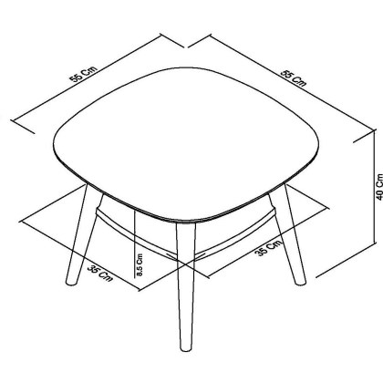 Oslo Walnut Lamp Table With Shelf