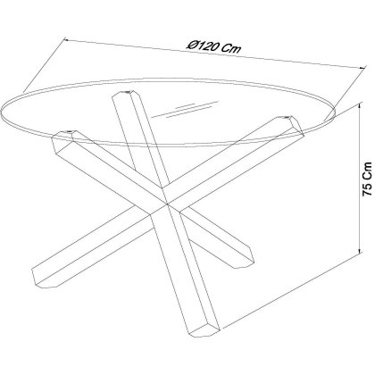 Turin Light Oak Circular Glass Table