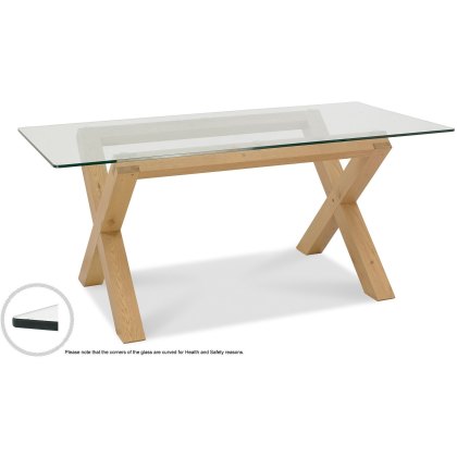 Turin Light Oak Glass Top Dining Table Turin Light Oak Glass Top Dining Table