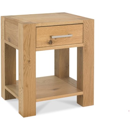 Turin Light Oak Lamp Table With Drawer Turin Light Oak Lamp Table With Drawer