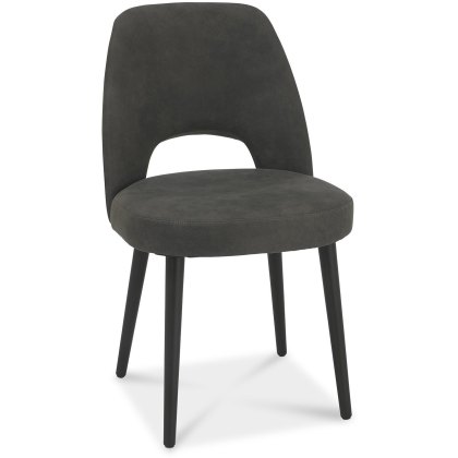 Vintage Peppercorn Upholstered Chair - Dark Grey Fabric (Pair) Vintage Peppercorn Upholstered Chair - Dark Grey Fabric (Pair)