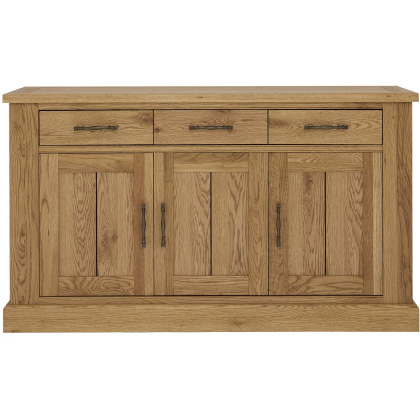 Westbury Rustic Oak 3 Door Sideboard