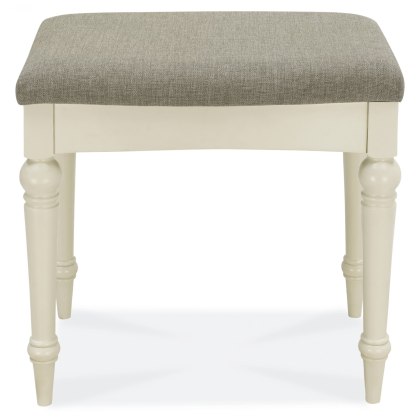 Ashley Antique White Stool - Pebble Brown Fabric