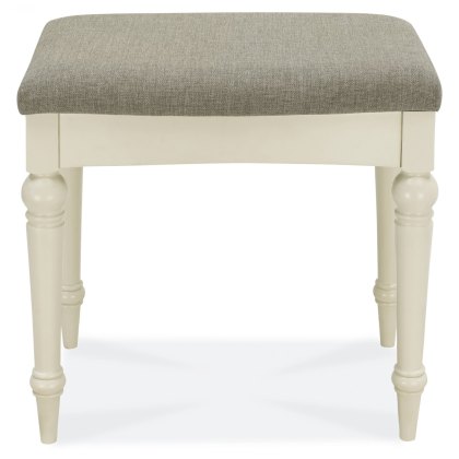 Montreux Antique White Stool - Pebble Brown Fabric Montreux Antique White Stool - Pebble Brown Fabric