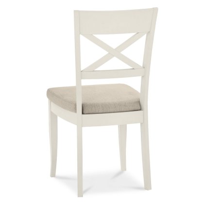 Montreux Antique White X Back Chair - Sand Colour Fabric (Single)