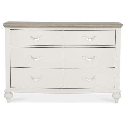 Montreux Grey Washed Oak & Soft Grey 6 Drawer Wide Chest