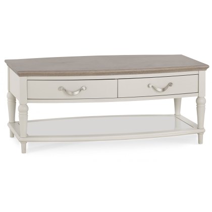 Ashley Grey Washed Oak & Soft Grey Coffee Table With Drawers