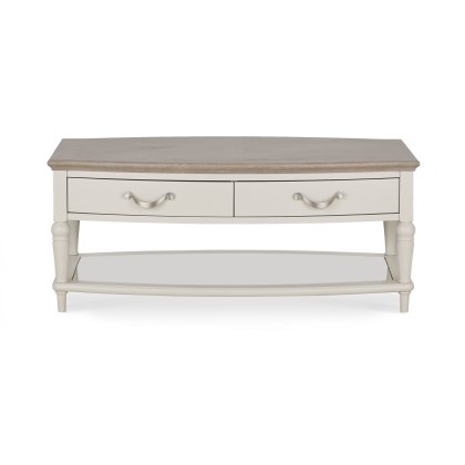 Montreux Grey Washed Oak & Soft Grey Coffee Table With Drawers