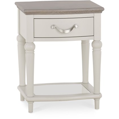 Ashley Grey Washed Oak & Soft Grey Lamp Table With Drawer